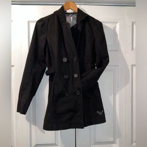 Roxy Black Hooded Pea Coat
